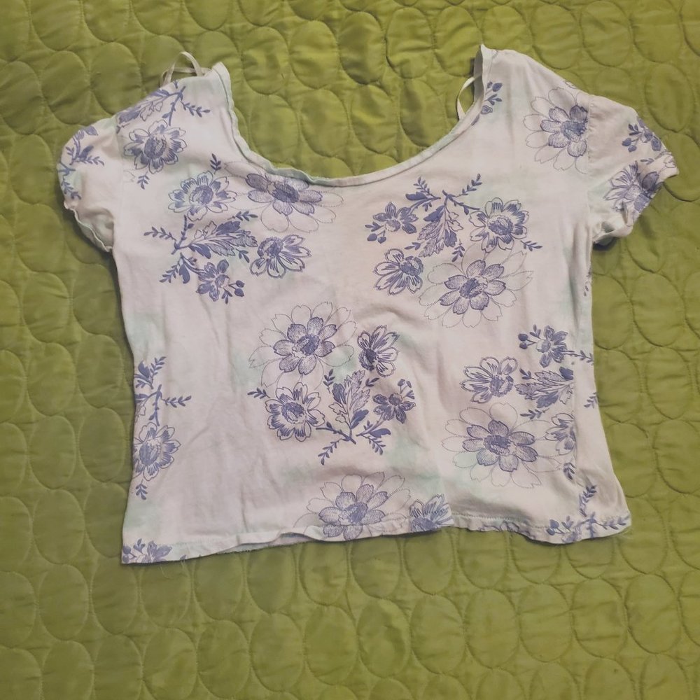 Urban Outfitters Ecote scoop neck flowery shirt.